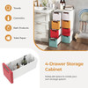 4-Drawer Narrow Rolling Storage Cabinet with Pull Handles product image