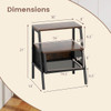 3-Tier Industrial Nightstand with 2 Open Shelves product image