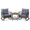 3-Piece Rattan Rocking Chair Set with 2-Tier Side Table product image