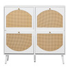 Rattan Shoe Cabinet with 4 Flip Drawers product image
