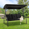 3-Seat Outdoor Porch Swing with Adjustable Backrest and Canopy product image