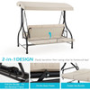 3-Seat Outdoor Porch Swing with Adjustable Backrest and Canopy product image