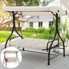 3-Seat Outdoor Porch Swing with Adjustable Backrest and Canopy product image