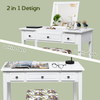 White Wood Flip Top Vanity Dressing Table product image