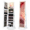 360° Swivel Jewelry Cabinet with LED Lights and Full-Length Mirror product image