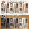 360° Swivel Jewelry Cabinet with LED Lights and Full-Length Mirror product image