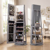 360° Swivel Jewelry Cabinet with LED Lights and Full-Length Mirror product image