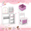 Princess Girls Makeup Vanity Desk with 3-Color LED Lighted Mirror product image
