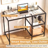 42" Computer Desk with 2 Open Shelves and Tempered Glasss product image