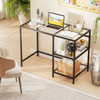 42" Computer Desk with 2 Open Shelves and Tempered Glasss product image