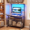 Rolling Office Desk with Charging Station and LED RGB Strip product image