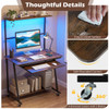 Rolling Office Desk with Charging Station and LED RGB Strip product image