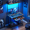 Rolling Office Desk with Charging Station and LED RGB Strip product image