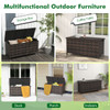 Tightly-Woven Rattan Deck Box with Polyester Liner and Universal Wheels product image