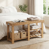 3-Tier Solid Wood Shoe Rack Bench  product image