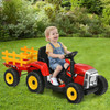Kids' 12V Ride-on Tractor with Trailer and Parent Remote Control product image