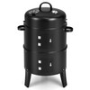 3-in-1 Vertical Charcoal Smoker Portable BBQ Grill product image