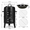 3-in-1 Vertical Charcoal Smoker Portable BBQ Grill product image