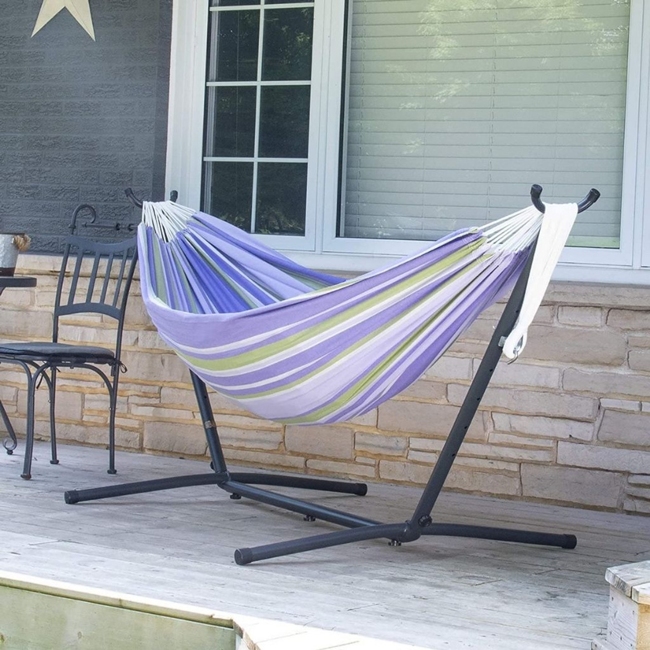 Vivere® Tranquility Double Cotton Hammock with Steel Stand $99.99 (38% OFF)