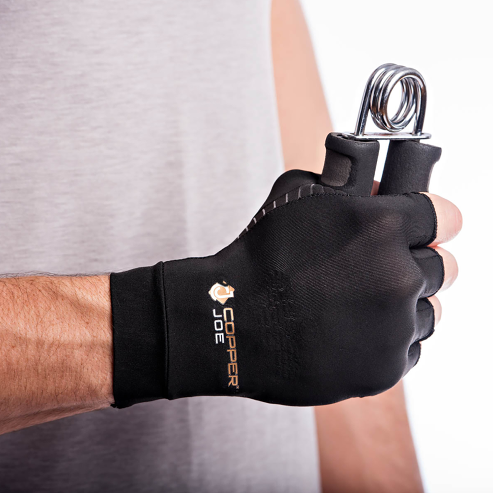 Copper Compression Gloves For Arthritis Hand Pain - Anti-Slip Half Finger Gloves For Men And Women