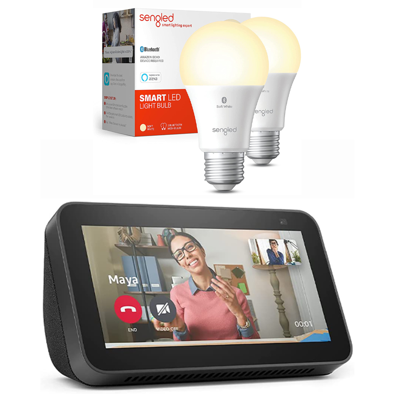Amazon Echo® Show 5 (2nd Gen, 2021 Release) + Sengled® Smart Bulbs (2-Pack)  - UntilGone.com