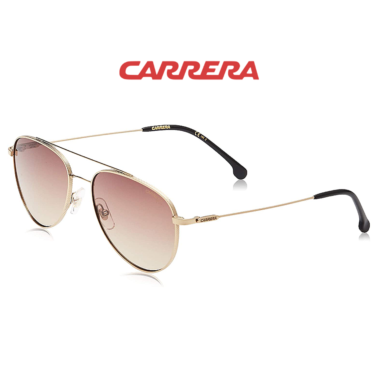 Carrera® Gold and Brown Gradient Unisex Aviator Sunglasses 