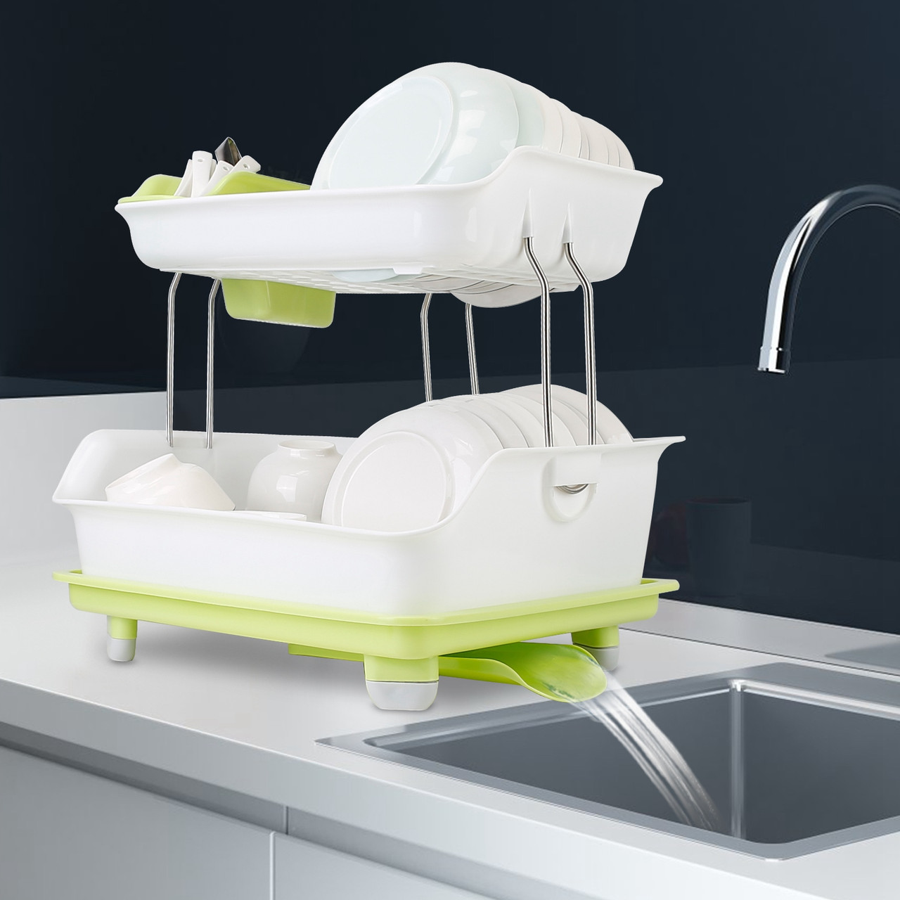 NewHome 2-Tier Dish Drying Rack