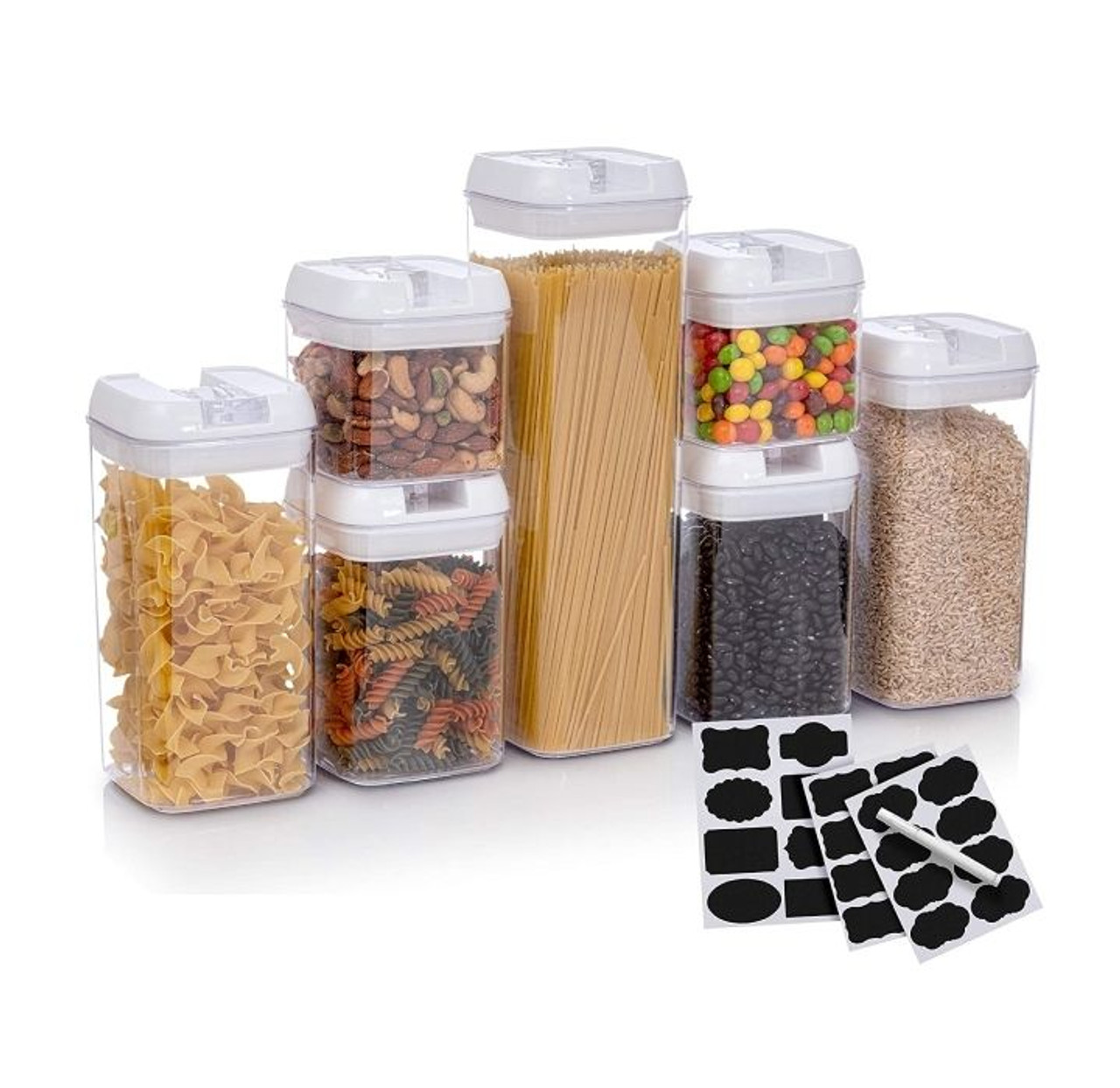 7-Piece Airtight Food Storage Container Set - Black