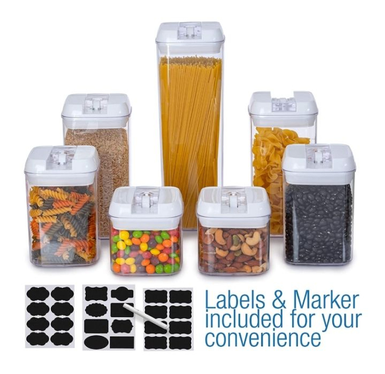 7-Piece Airtight Food Storage Container Set - Black