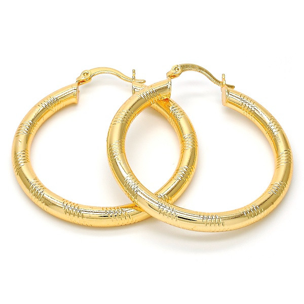 Medium Gold Tone Hoop Earrings main image 1