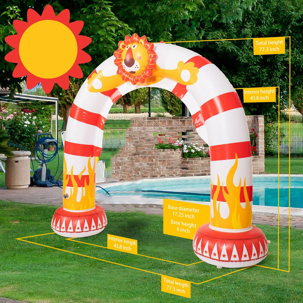 Inflatable Arch Lion Water Toy Sprinkler - UntilGone.com
