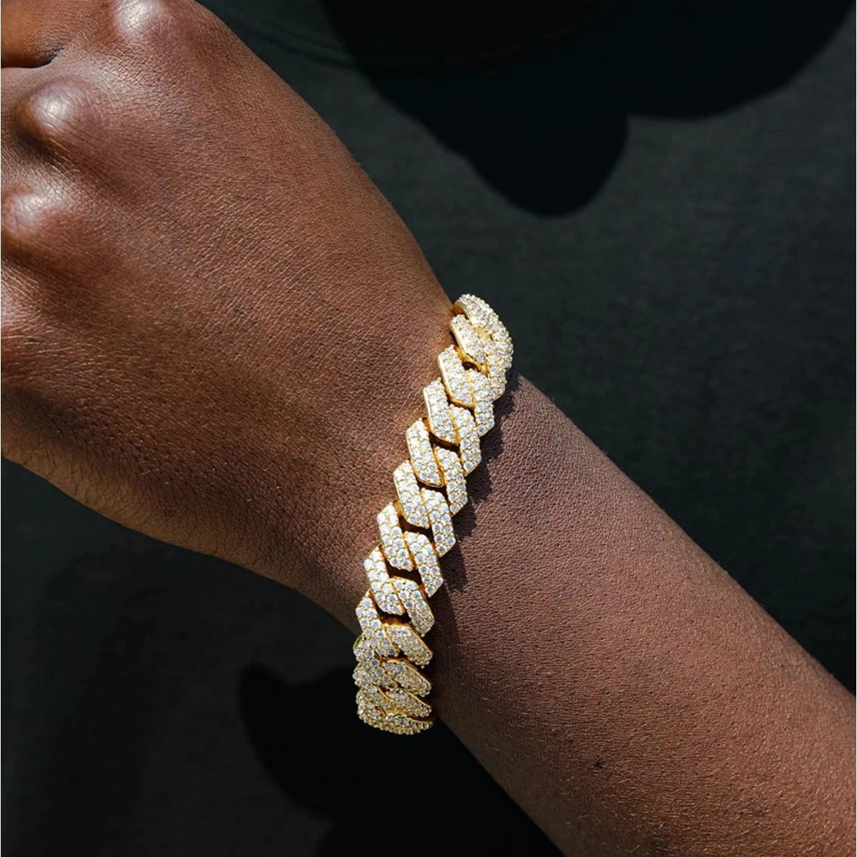 12MM Prong Cuban Link Bracelet Full Iced Out Jewelry - UntilGone.com