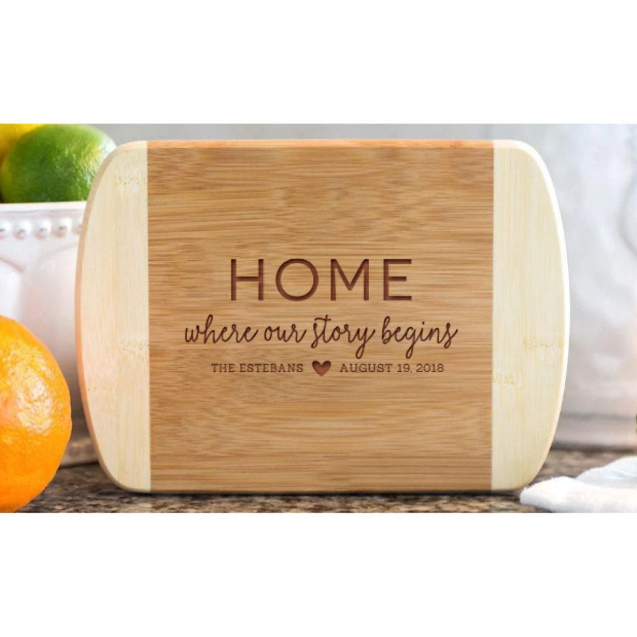 Personalized 6x8 Bamboo Cutting Boards Single Tone