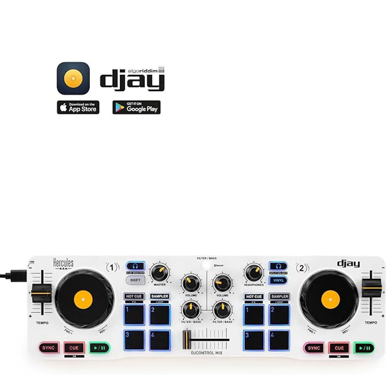 Hercules DJ Control Mix 2-Deck DJ Controller For iOS & Android