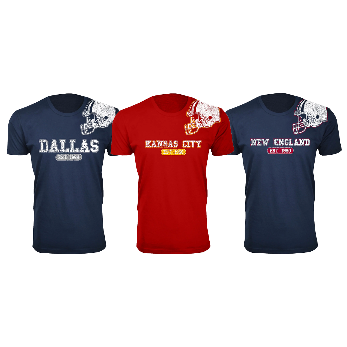 Men's Football Team Helmet Cotton TShirt