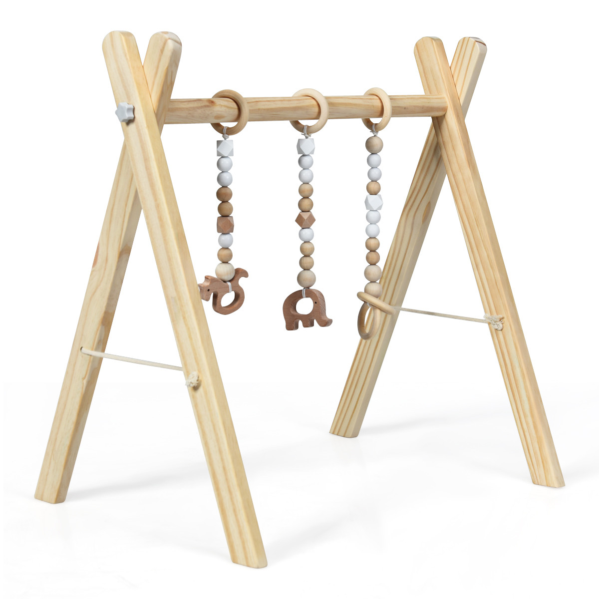 Wooden Baby Play Centers with 3 Hanging Toys