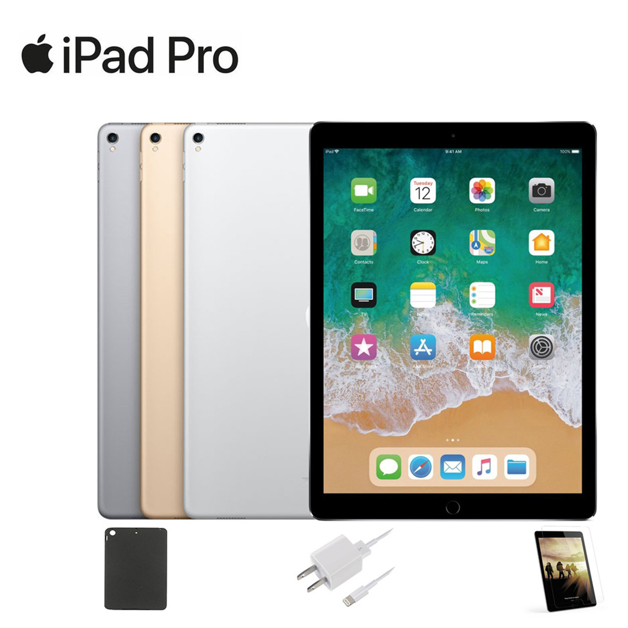 Apple® iPad Pro 12.9” 128GB Bundle with Case, Charger & Protector ...