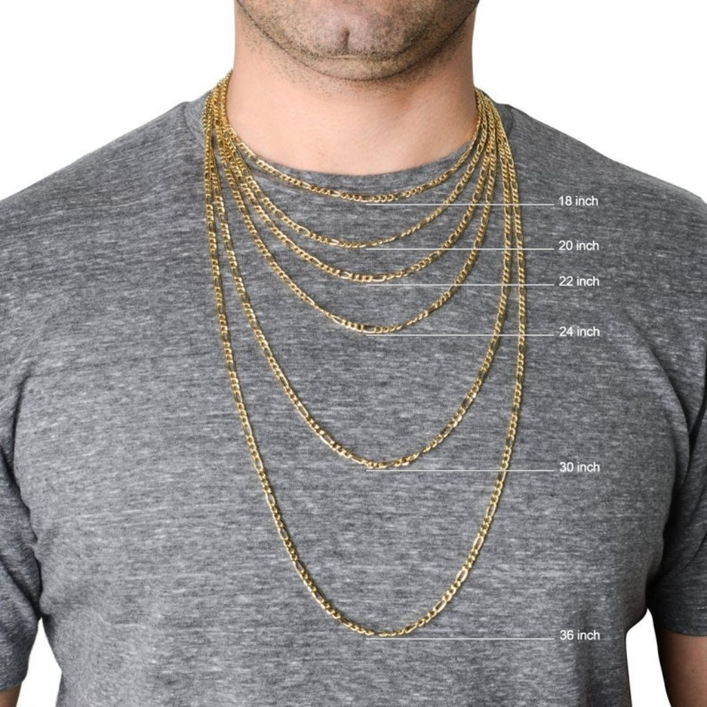 Solid 14K Gold 2mm Figaro Chain 