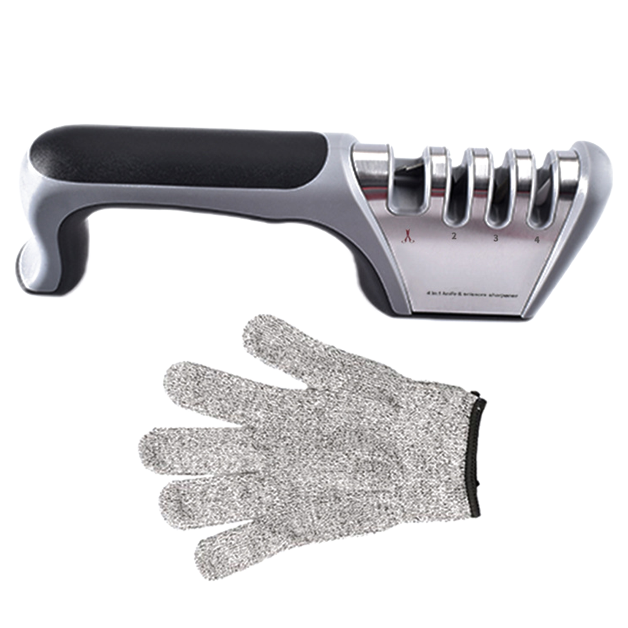 Diamond Kitchen Knife Sharpener & Scissors Sharpener With Safety Glove