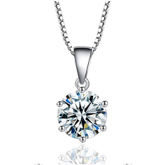 .925 Sterling Silver Crystal Solitaire Drop Necklace product