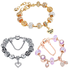 7.5-Inch Crystal Heart Charm Bracelet product