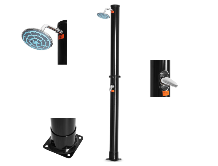 7.2Foot Solar Heated Outdoor Shower with 5.5 Gallon Water Reservoir
