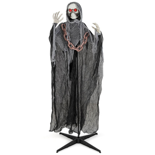 6.4 FT Halloween Animatronic Standing Grim Reaper Decoration