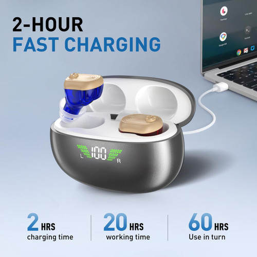 Rechargeable Hearing Aids for Seniors with Noise Cancelling 16-Channel ...