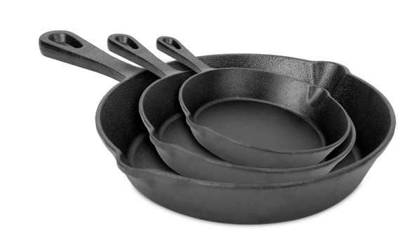 3-Piece Pre-Seasoned Nonstick Cast Iron Skillet Set product image