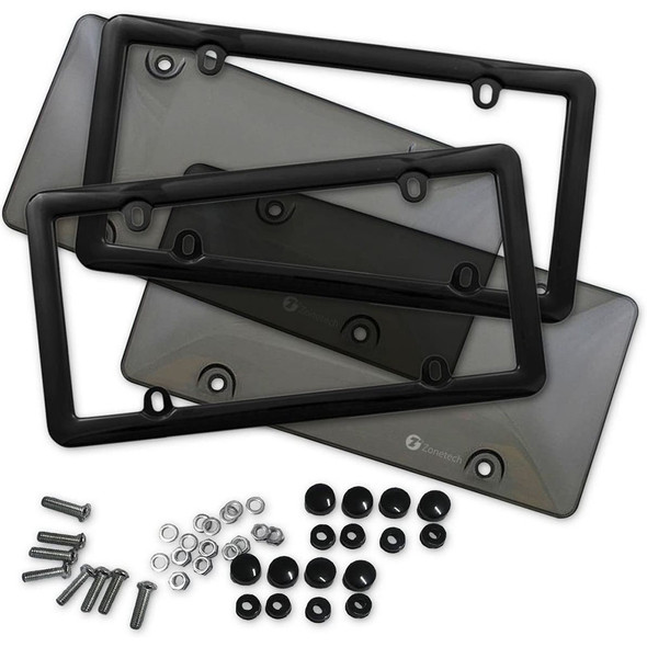 Zone Tech Black Clear License Plate Shield Combo (set Of 2) product image