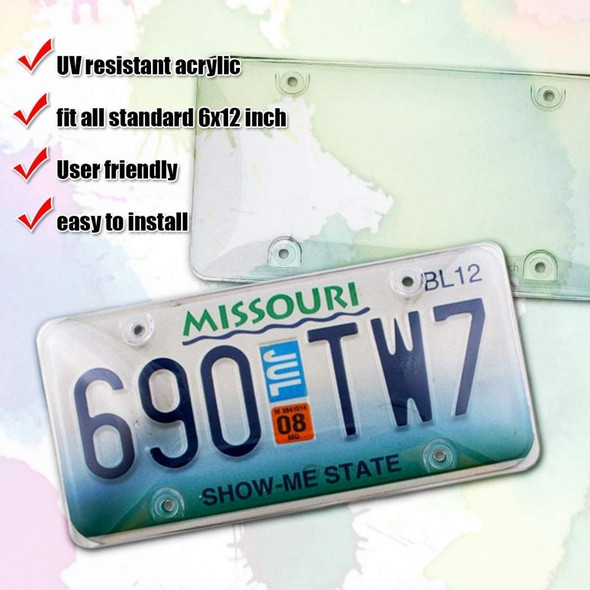 Zone Tech® Clear License Plate Cover Frame Shields (set Of 2) product image