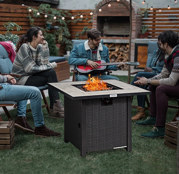 Square 30" 50,000-BTU Propane Gas Fire Pit Table product image