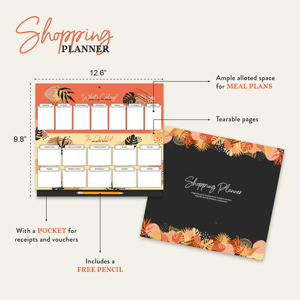 Easy Tear-off Meal & Shopping Planner with Magnetic or Wall Mount product image