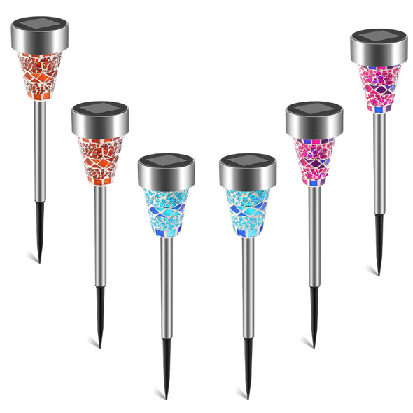 Solarek® Stained Glass Style Solar Garden Pathway Lights, 6 ct. (2-Pack) product image